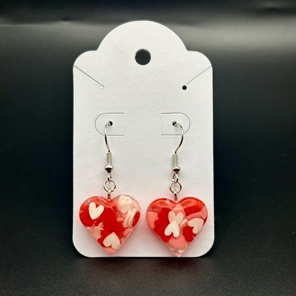 Hearts N’ Hearts Earrings- HANDMADE - Picture 2 of 3